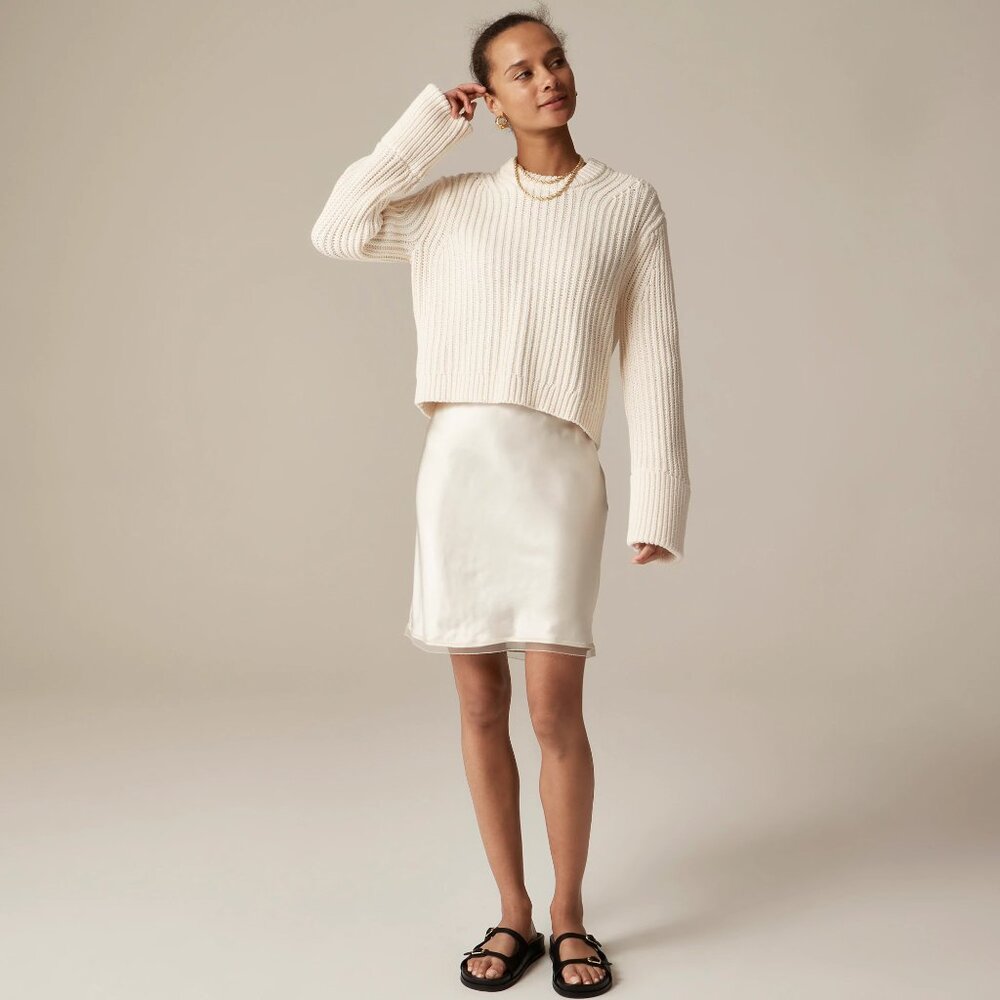 J.Crew Heritage cotton fisherman crewneck sweater - Ivory - Picture 2 of 3